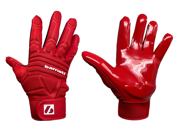 BARNETT FLG-03 Rot American Football Handschuhe Linemen Profi, OL,DL, S