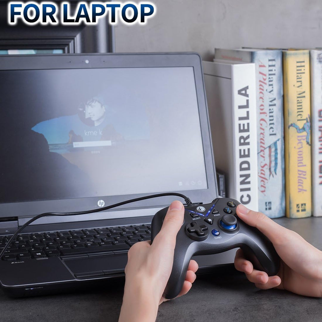 V-ONE Videospiel-Controller mit USB-Kabel für PC (Windows XP/7/8/10), Playstation 3 und Android blau