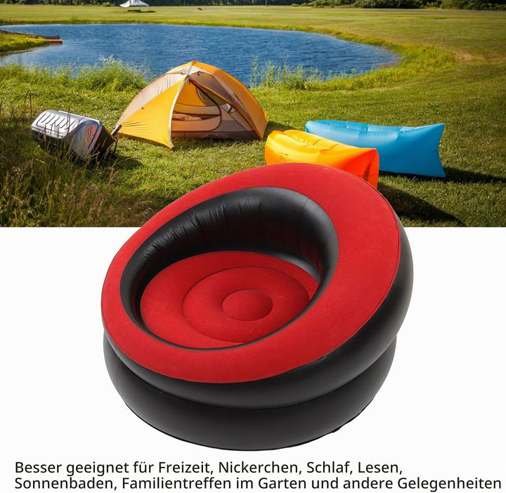 Aufblasbare Couch, Aufblasbarer Sofastuhl Tragbarer Aufblasbarer Stuhl Beflocktes Luftsofa mit Quick