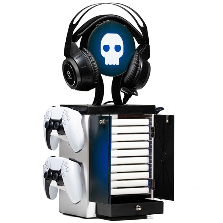 Numskull NS2612 Videospiel-Schrank, Inspiriert Von der Ps5 PS5 inspired Gaming Aufbewahrungsturm, PS