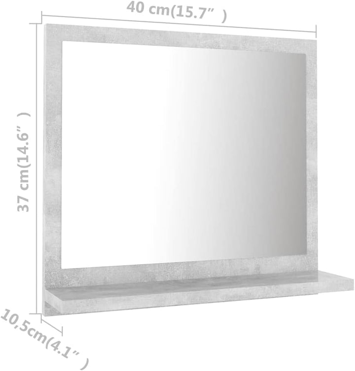 homiuse 40x10,5x37 cm Badspiegel Spiegel mit Ablage Rechteckiger Wandspiegel Mirror Badezimmerspiege