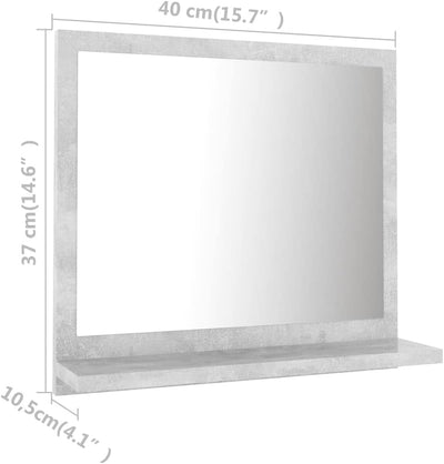 homiuse 40x10,5x37 cm Badspiegel Spiegel mit Ablage Rechteckiger Wandspiegel Mirror Badezimmerspiege