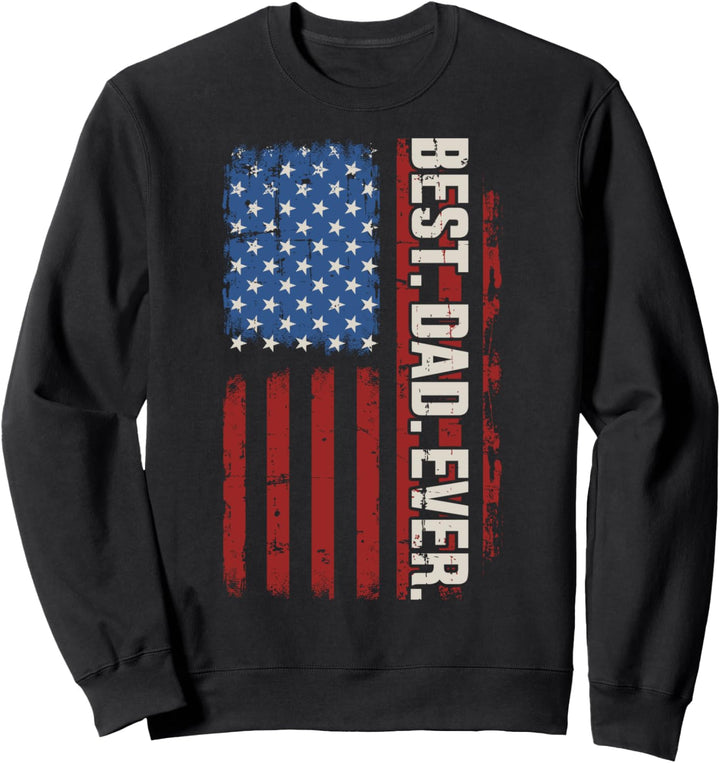 "Best Dad ever with us", amerikanische Flagge, Vintage-Stil zum Vatertag Sweatshirt