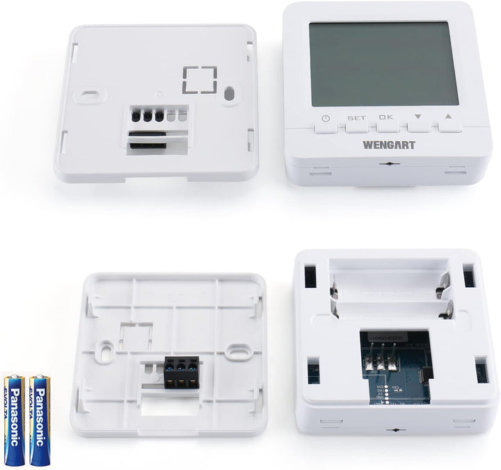 Wengart Gas-Kamin-Thermostat WG02B05BW, batteriebetrieben, Digitale LCD-Anzeige, programmierbar, COM