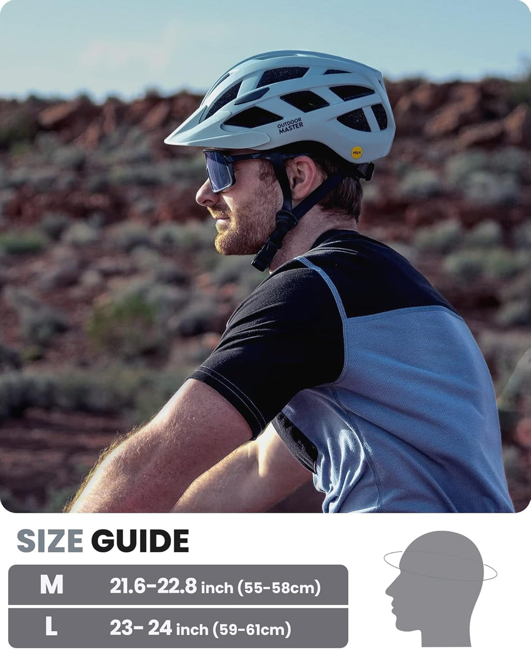 OutdoorMaster MIPS Fahrradhelm - Zwei herausnehmbare Innenfutter & Belüftung in Multi-Environment -