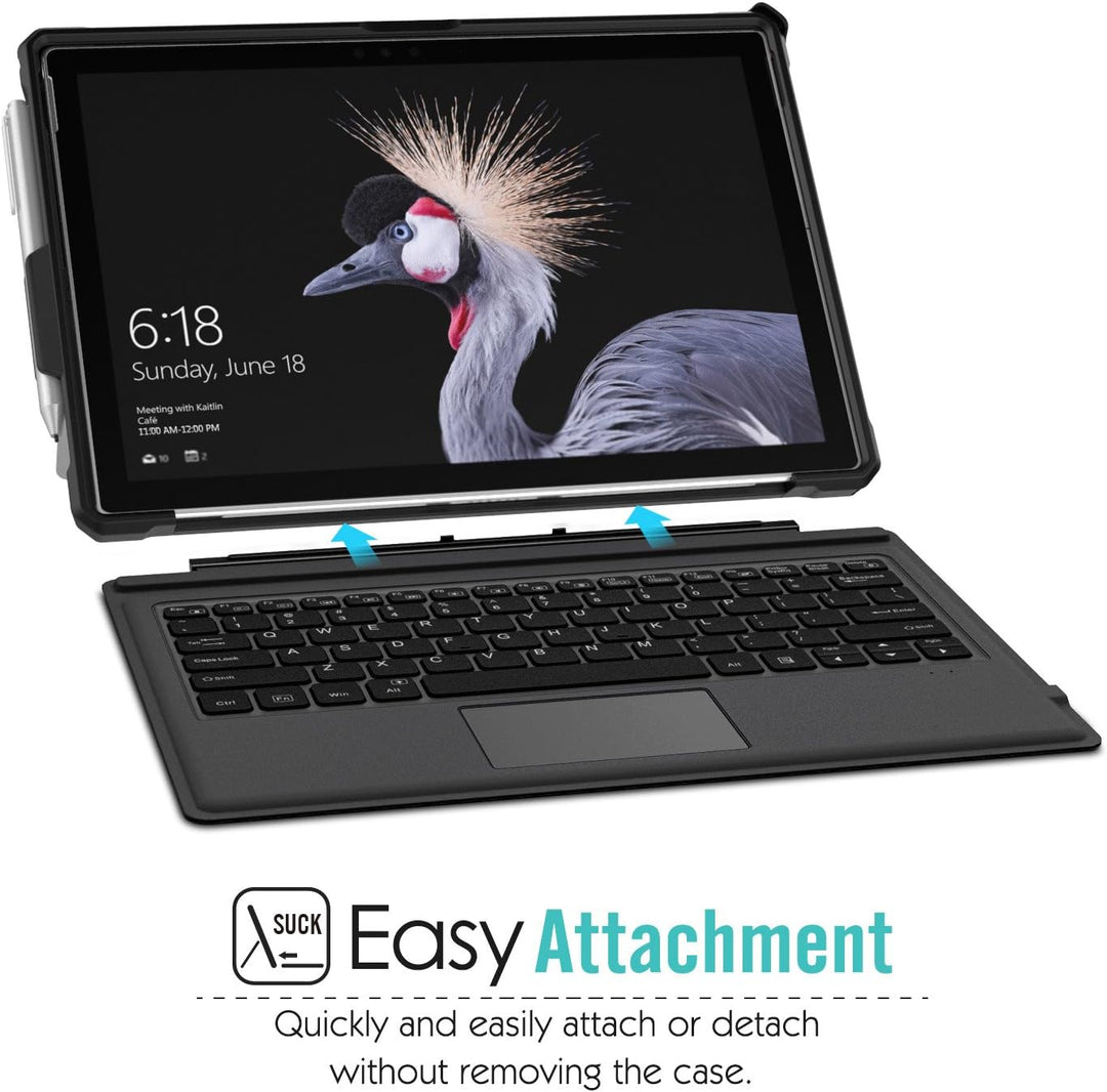 MoKo Hülle für Microsoft Surface Pro 7/ Pro 7+/ Pro 6/5/4/ LTE,Schwarz | All In One Schutzhülle für