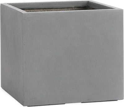 Pflanzwerk® Pflanzkübel Fiberglas Cube Grau 3er-Set 23cm + 28cm + 34cm *Frostbeständig* *UV-Schutz*