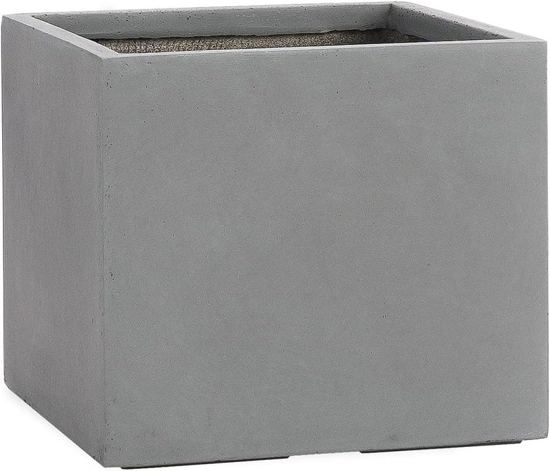 Pflanzwerk® Pflanzkübel Fiberglas Cube Grau 3er-Set 23cm + 28cm + 34cm *Frostbeständig* *UV-Schutz*