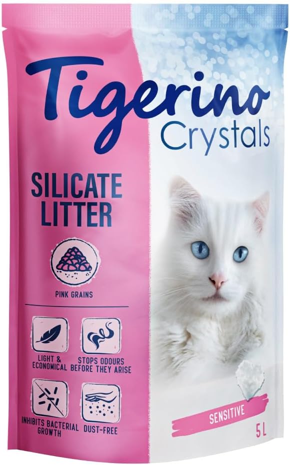 Tigerino - Crystals Katzenstreu 15L bunt | Multipack | Sensitive, parfümfrei | für geruchssensible K