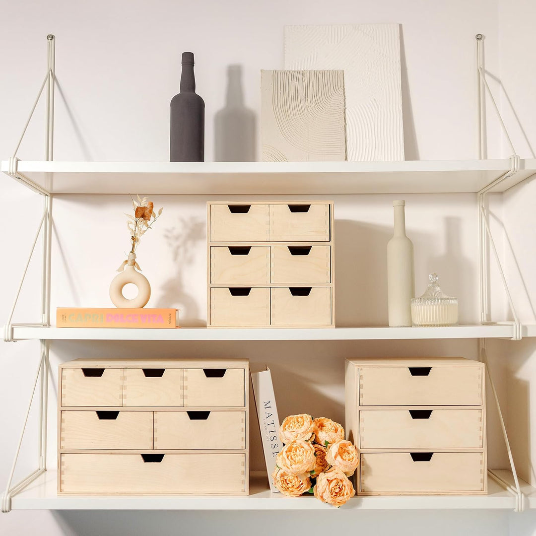 Creative Deco Schubladenbox Schubladenelement | 6 Schubladen | 28,5 x 20 x 28,5 cm (+/- 1 cm) | Mini