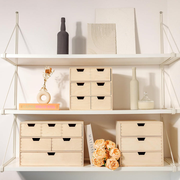 Creative Deco Schubladenbox Schubladenelement | 6 Schubladen | 28,5 x 20 x 28,5 cm (+/- 1 cm) | Mini