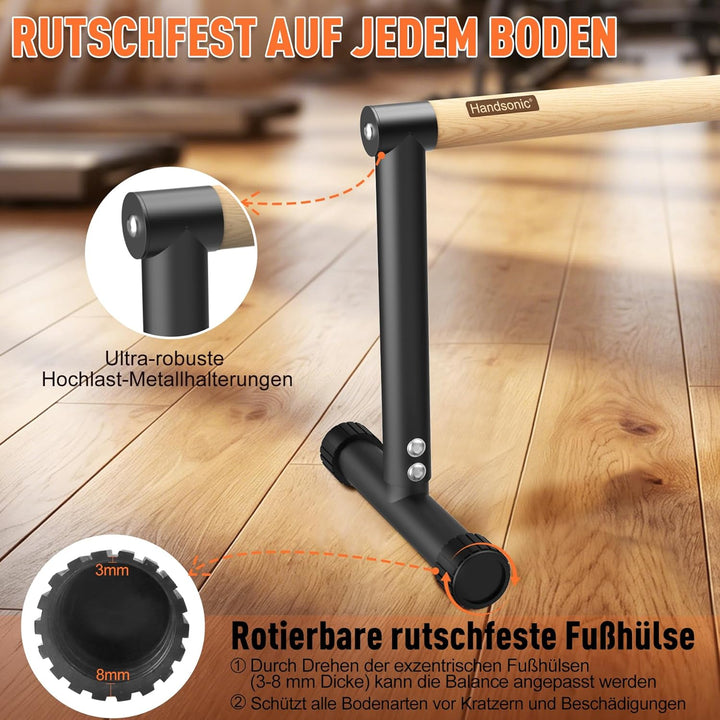 Parallettes, 32.5cm hoch – Push Up Bar & Dip Barren – Rutschfeste Liegestützgriffe aus Holz – Calist