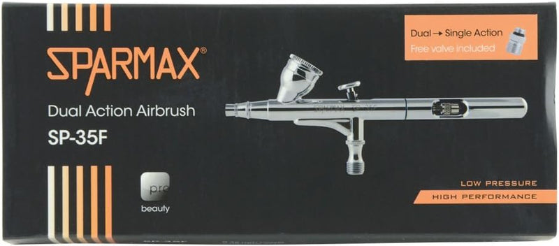 SPARMAX SP35F Dual Action Schwerkraft-Airbrush – Silber, 0,35 mm