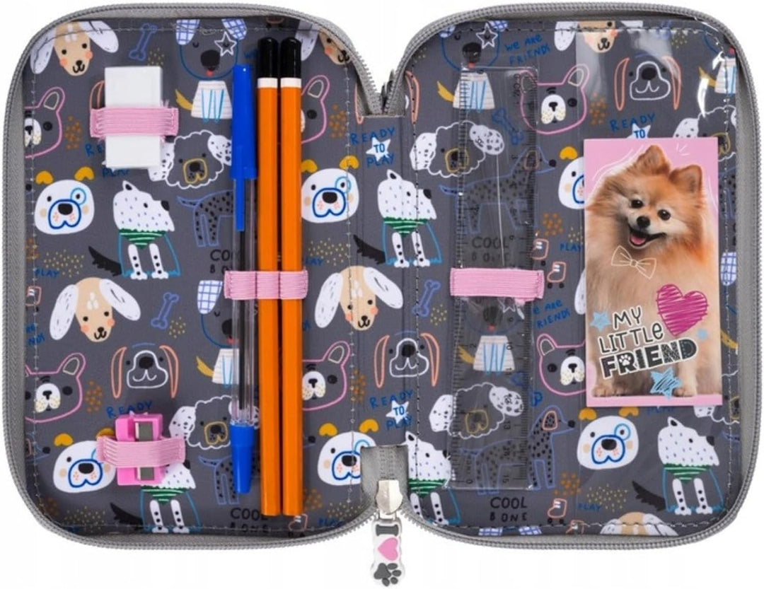 Goldkids - Federmäppchen 3 Fächer - Mäppchen für Mädchen und Jungen - Federmappe 3-Fach Federtasche