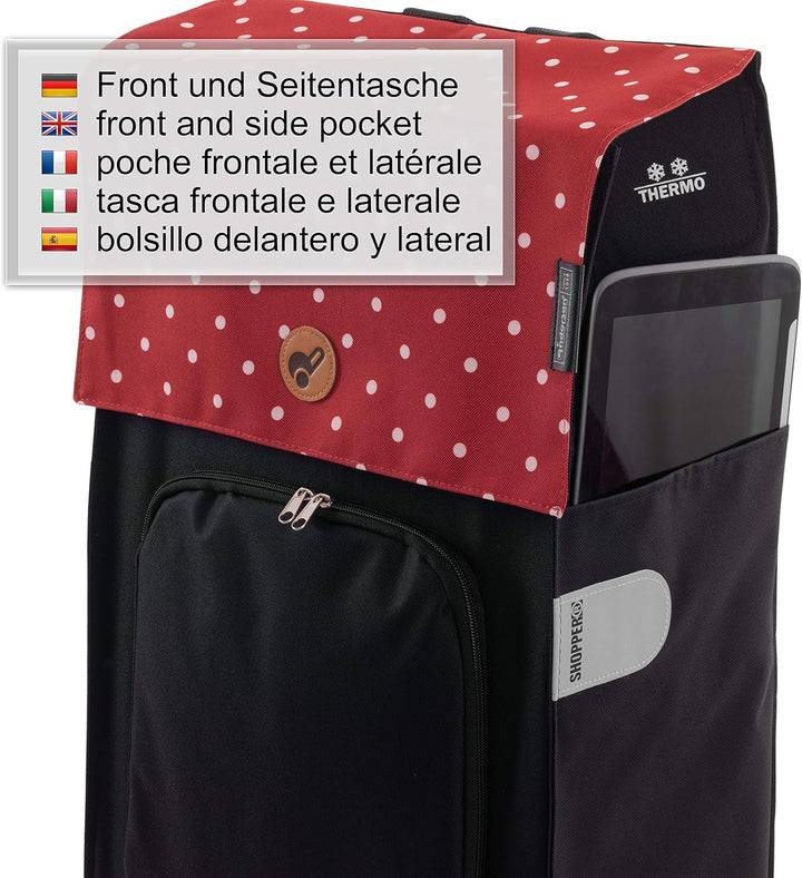 Andersen Einkaufstrolley Ersatztasche - 49 Liter - mit Kühlfach | Seiten- &amp; Fronttasche - wasserabwe