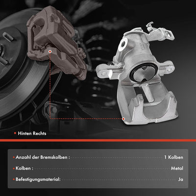 Frankberg 1x Bremssattel Bremszange Hinten Rechts Kompatibel mit C4 Coupe LA 1.4L-2.0L 2004-2011 C4