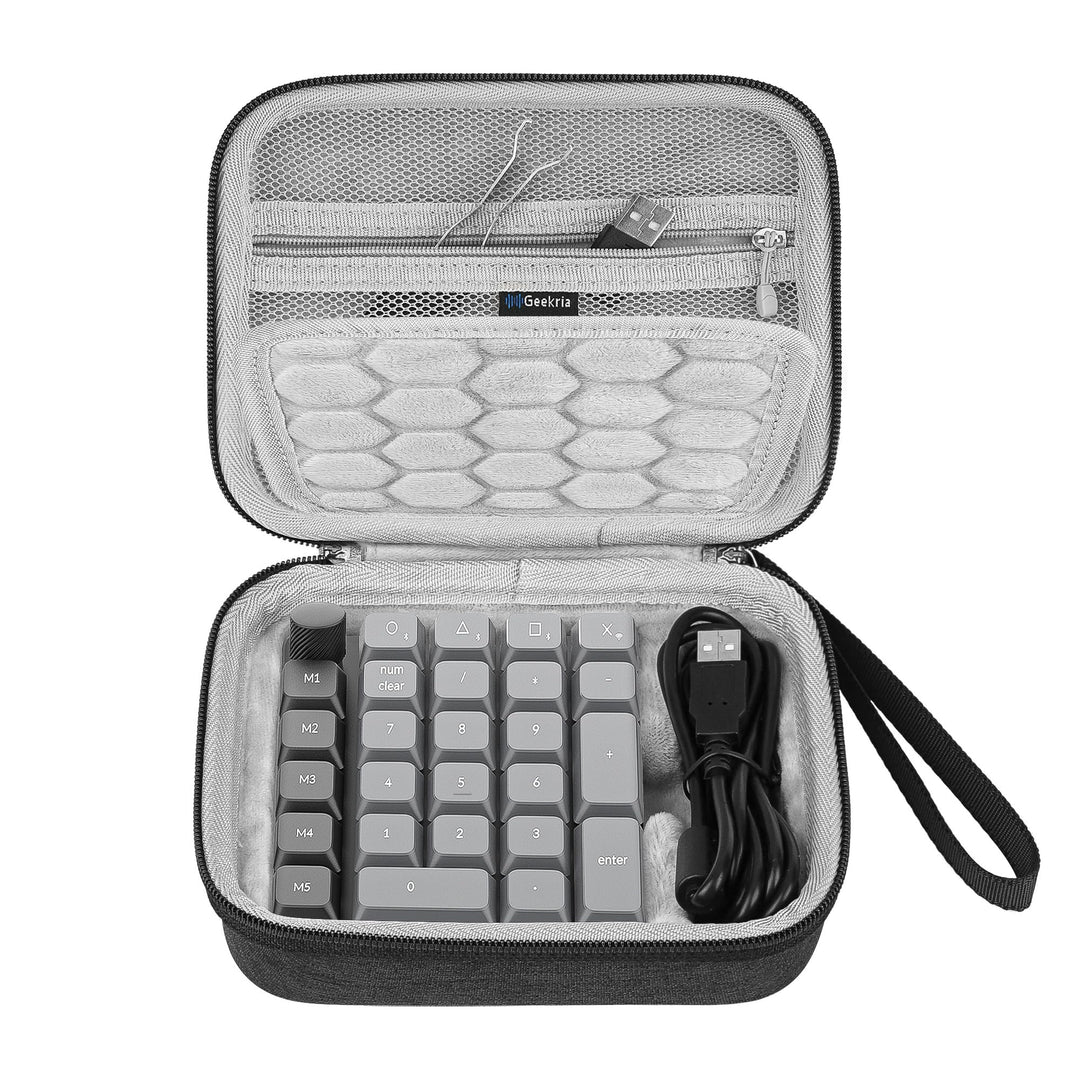 GEEKRIA Hartschalen-Tragetasche, kompatibel mit Keychron K0 Max, tragbare Nummernblock-Tasche (Dunke