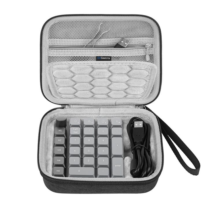GEEKRIA Hartschalen-Tragetasche, kompatibel mit Keychron K0 Max, tragbare Nummernblock-Tasche (Dunke