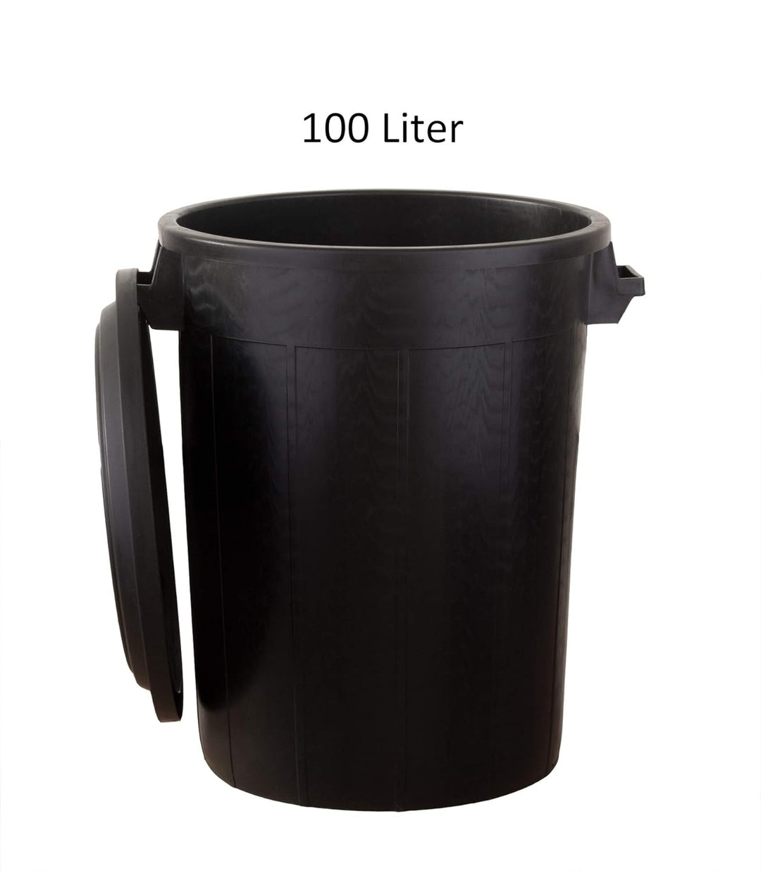 Universaltonne 100 Liter Deckel 2 Tragegriffen Allzweck Tonne Schwarz (100 Liter Tonne mit
