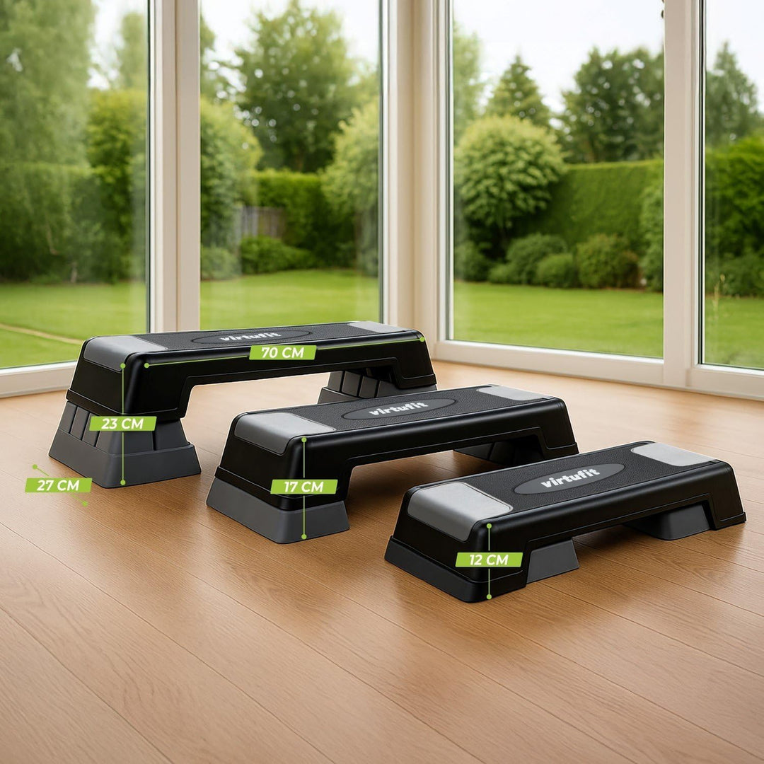 VirtuFit Verstellbarer Aerobic Stepper - Anti-Rutsch - Mini Stepper für Zuhause - Stepbrett bis 110k