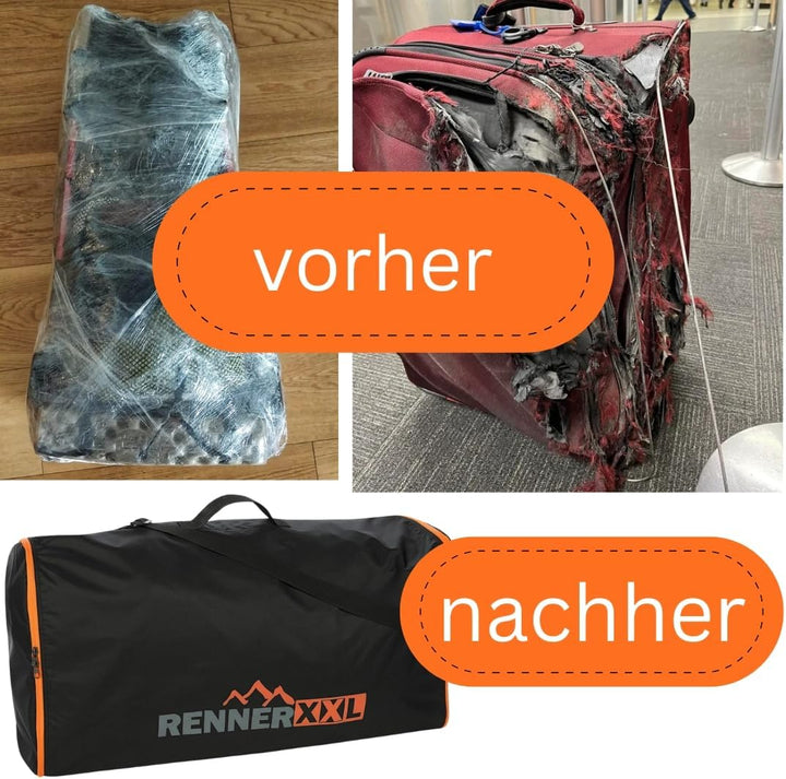 RENNER XXL Rucksack Flugzeug Schutz-Hülle - Flight Cover - Für Backpacker und Trekking-Rucksäcke 120