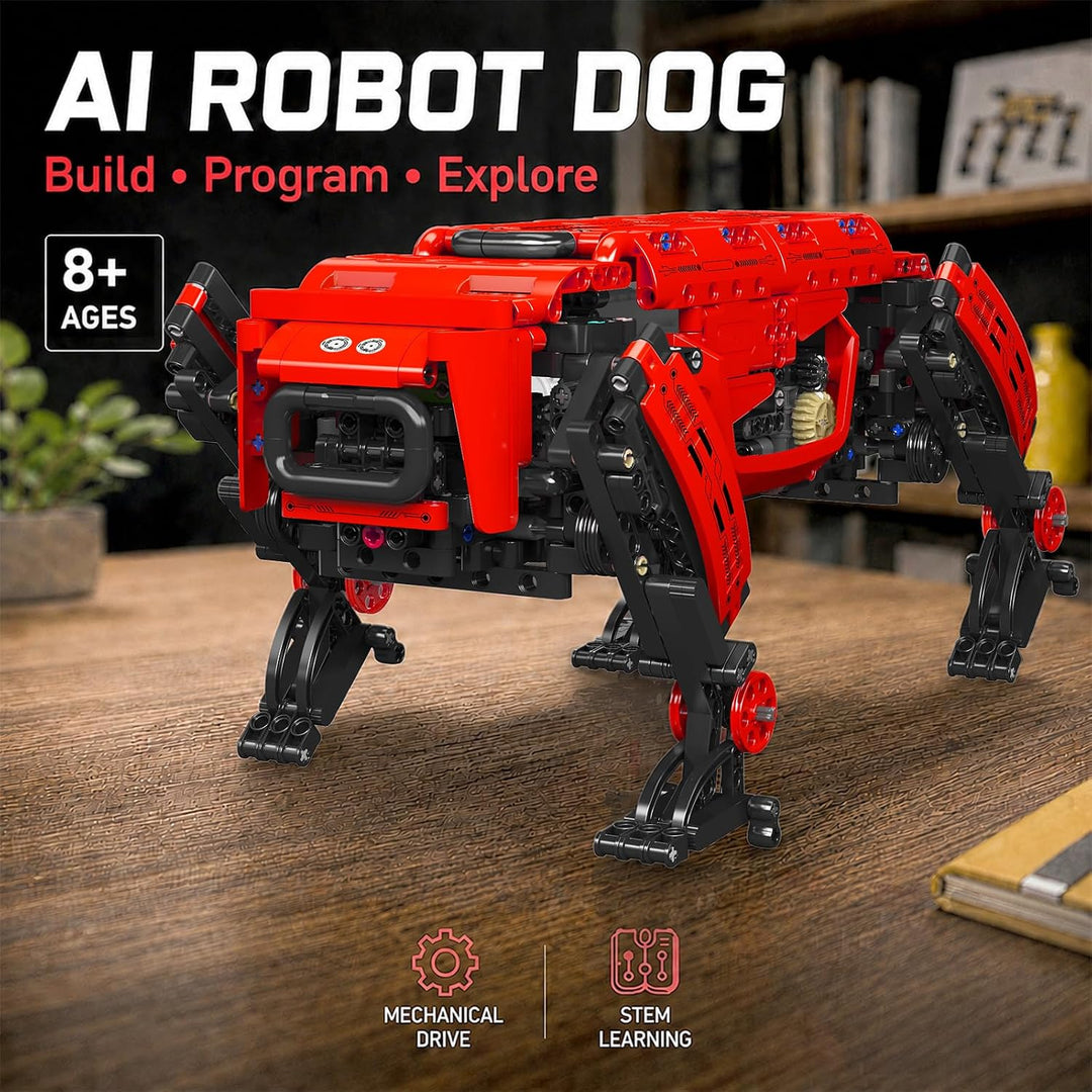 Mould King 15067 Technik Mechanischer Hund Bausteine Modell, APP Fernbedienung Roboter Hundespielzeu