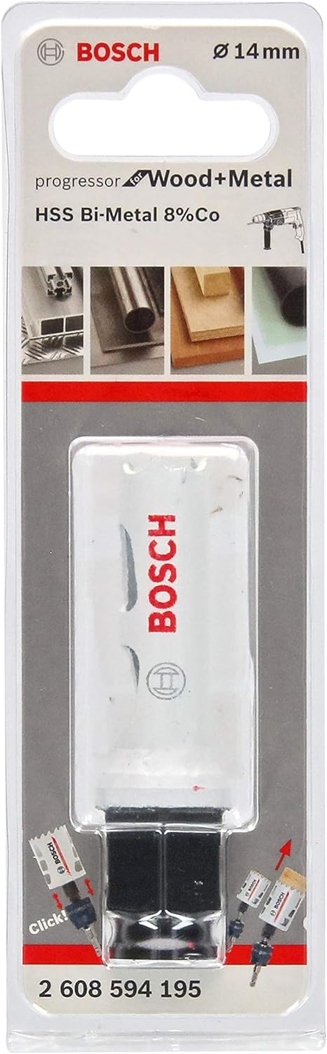 Bosch Professional Lochsäge Progressor for Wood & Metal (Holz und Metall, Ø 14 mm) + 1x Power Change