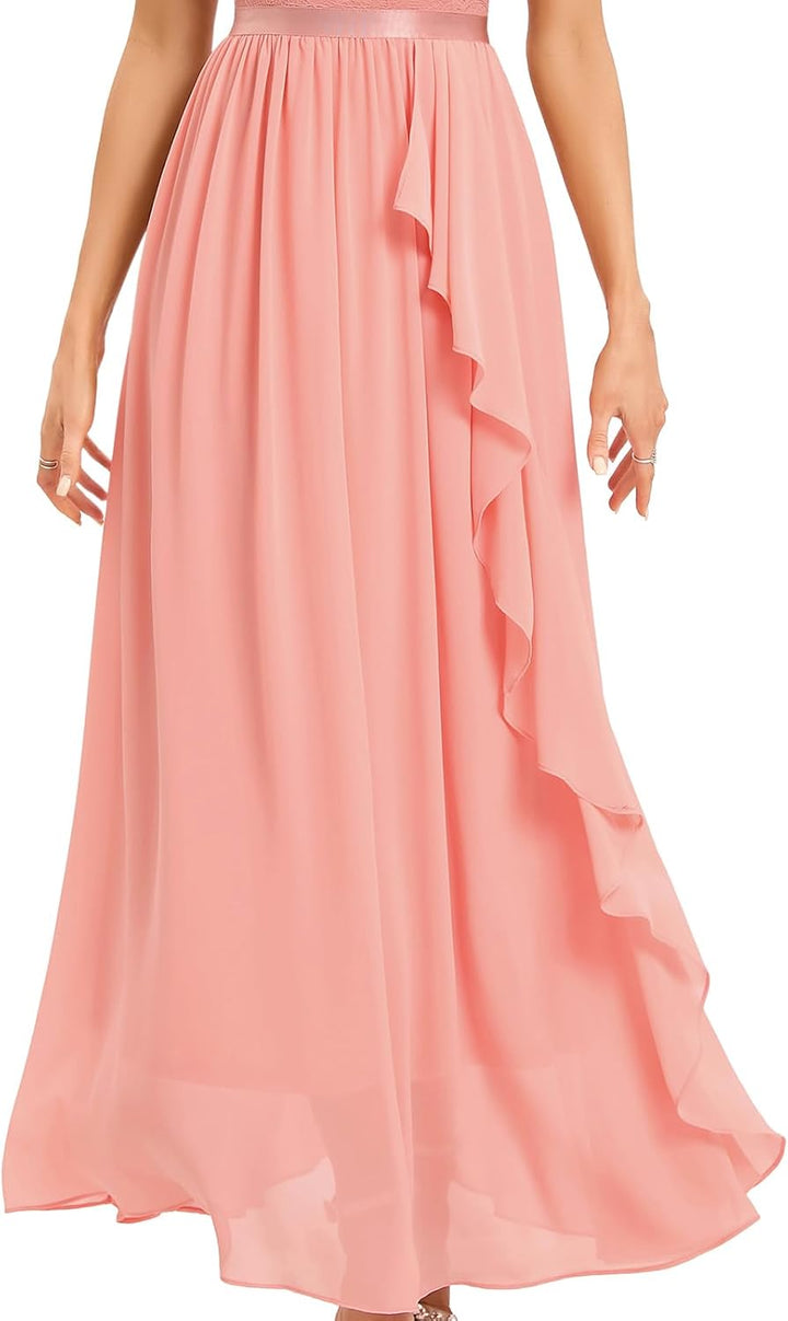 Gardenwed Damen Spitzen Abendkleid Elegant Cocktailkleid Ballkleid Brautjungfernkleider für Hochzeit
