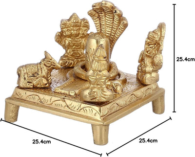 Purpledip Statue von Shiva parivaar, Golden, Standard