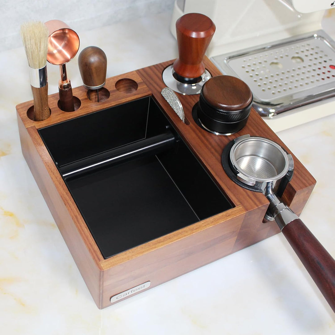 9-in-1-Siebträgerhalter für 51/54 mm Espresso-Tamping-Station mit rutschfester multifunktionaler Esp