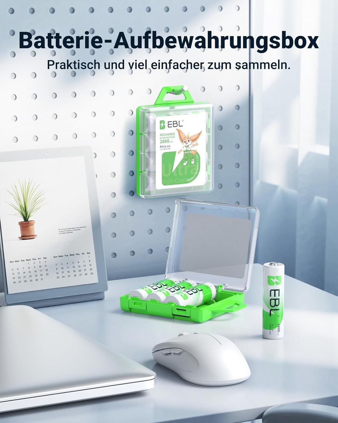 EBL Akku ladegerät mit 8*AA 2800mAh Schnell Akkuladegerät für 8X NiMH AA/AAA Akkus &amp; wiederaufladbar