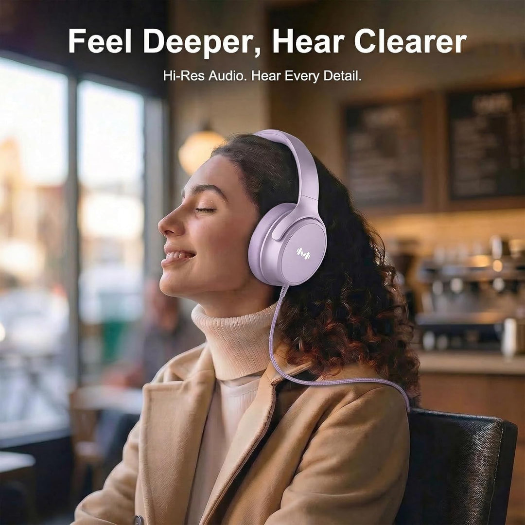 Over-Ear Kopfhörer: Faltbar mit Mikrofon & In-Line Steuerung – 3,5mm Klinke + USB-C Adapter – Weiche