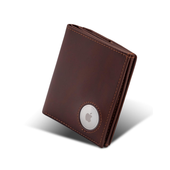 ISENTIALS Airtag* Geldbörse mit Münzfach I Apple Airtag Leder Wallet Portemonnaie Herren mit RFID Sc