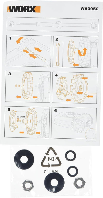 WORX WA0950 Landroid Offroad-Räder – Für WR141E, WR142E & WR143E Mähroboter – Verbesserte Fahreigens
