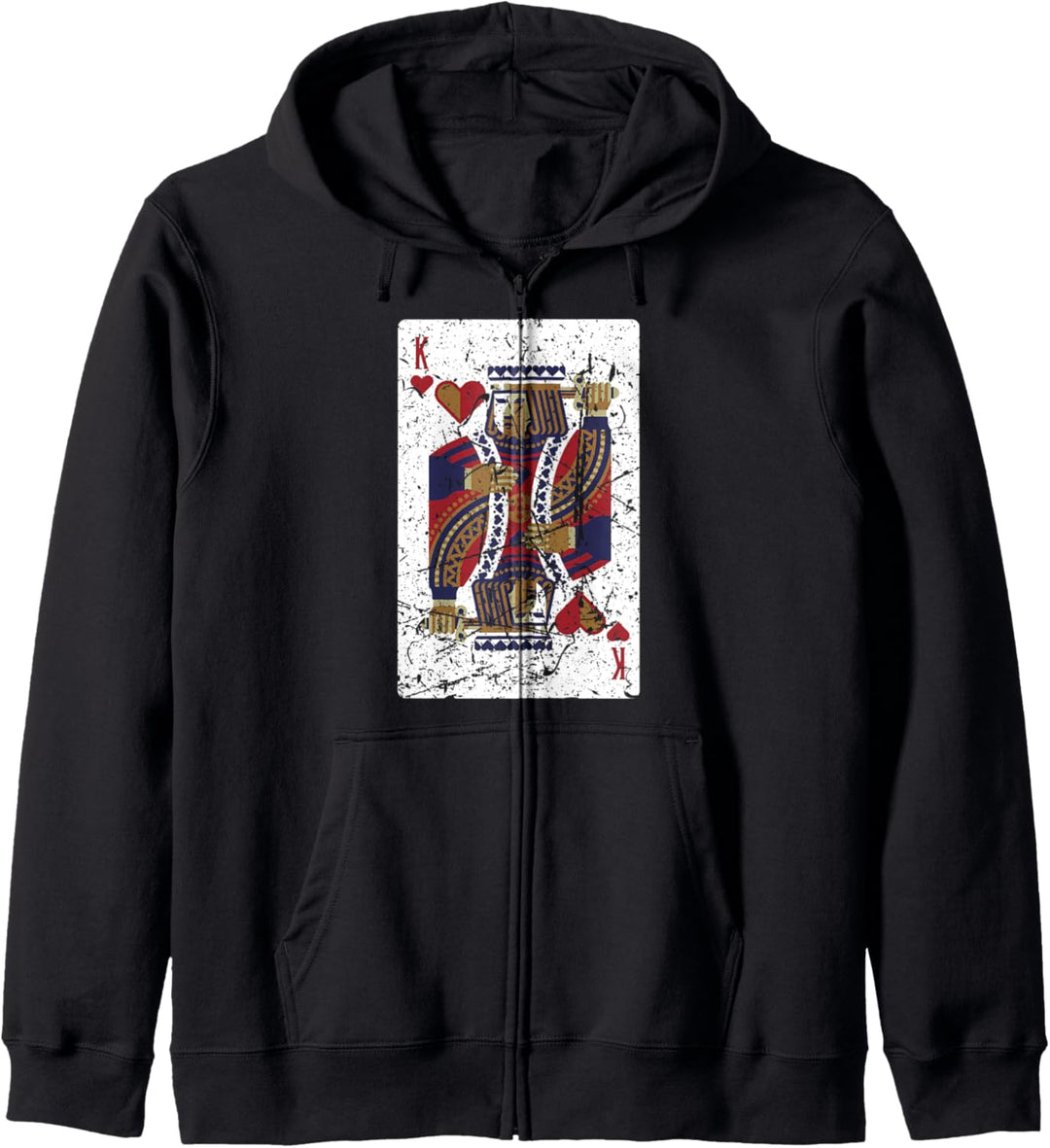 Lustiger Pokerspieler King Of Hearts Card liebt Glücksspiel Kapuzenjacke