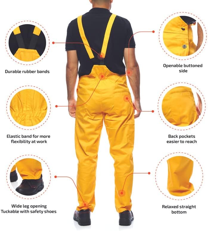 Mazalat Lange Latzhose mit Multifunktionstaschen Berufsbekleidung für Handwerker, Maurer, Dachdecker