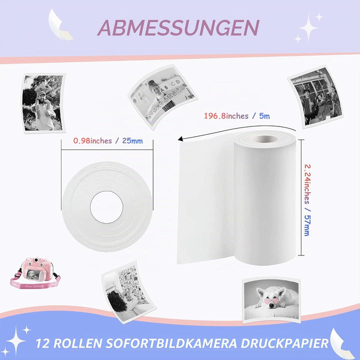 Sofortdruck Kinderkamera-Papierrolle, Nachfüllpackung, HD-Druck-Kamera-Papier-Nachfüllpackung für di