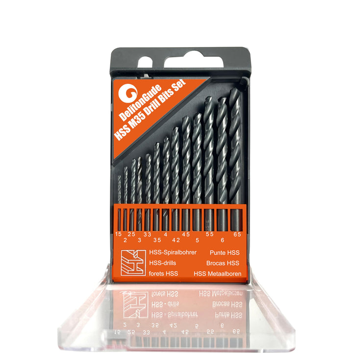DelitonGude 13pcs 1,5mm-6,5mm HSS M35 Cobalt Twist Bohrer, Hochgeschwindigkeitsstahl, passend für St