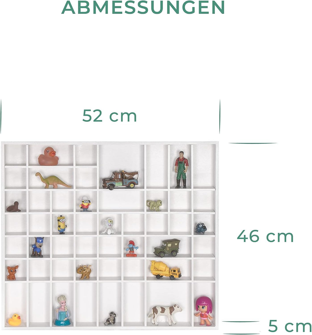 LAUBLUST Grosser Setzkasten aus Holz für Sammelgegenstände - Holzregal mit 28 oder 51 Fächern für Sa