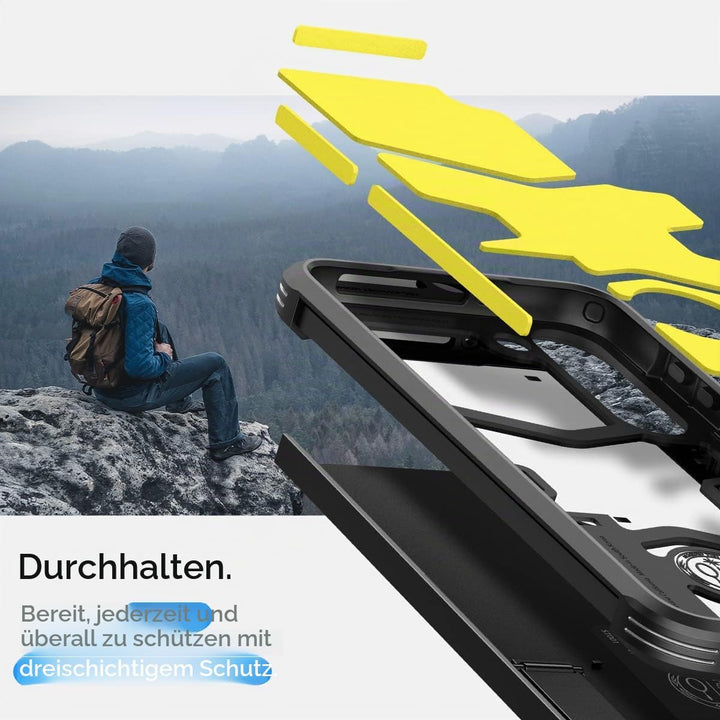 Spigen Tough Armor Hülle Kompatibel mit Samsung Galaxy S23 5G -Black S23 Schwarz, S23 Schwarz
