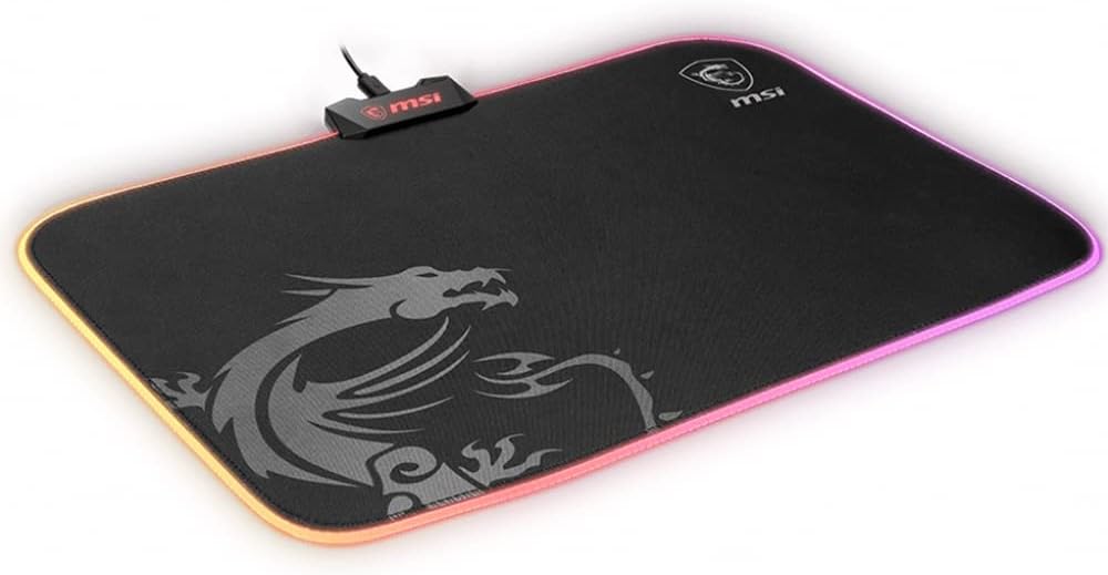 MSI AGILITY GD60 - RGB Gaming Mauspad, reibungsarme Textiloberfläche, weiche gesäumte Kanten, rutsch