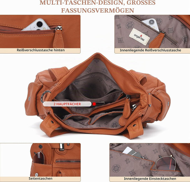 Angel Kiss Damen Handtasche Umhängetasche Leder Umhängetasche Gross Hobo Handtaschen 173