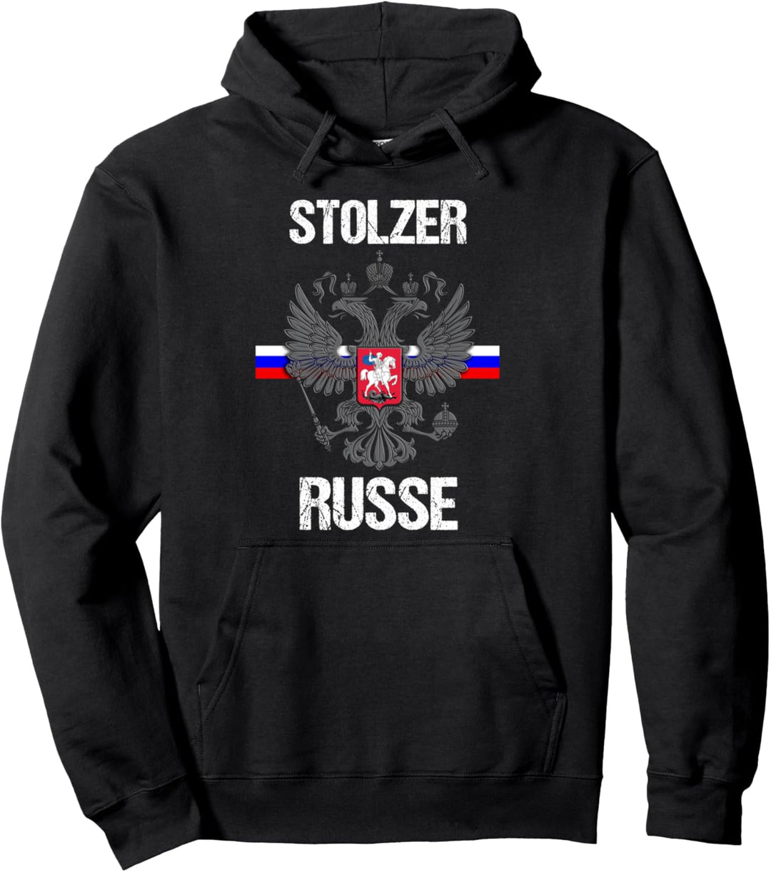 Stolzer Russe - Russland Flagge - Doppeladler Wappen Adler Pullover Hoodie