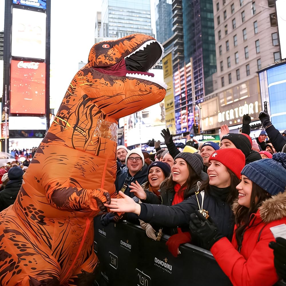Aufblasbares Dinosaurier-Kostüm für Erwachsene, T-Rex- und Jurassic-Kostüm, lustiges Halloween-Party