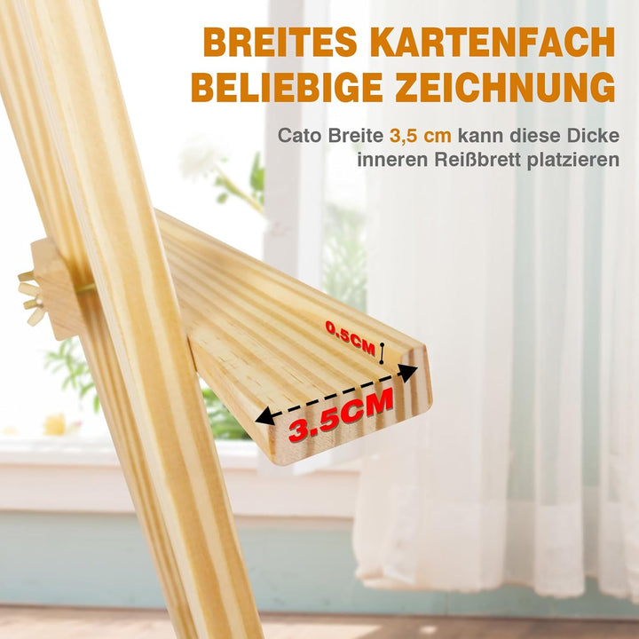 Staffelei, Keilrahmen bis 150 cm Höhe, Akademie Mal- und Präsentations Staffelei, Flexibel Verstellb