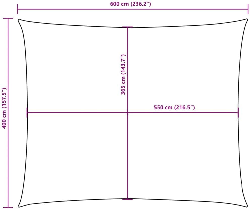vidaXL Sonnensegel Rechteckig 4x6m Anthrazit Garten Sonnenschutz Beschattung 4 x 6 m Anthrazit, 4 x