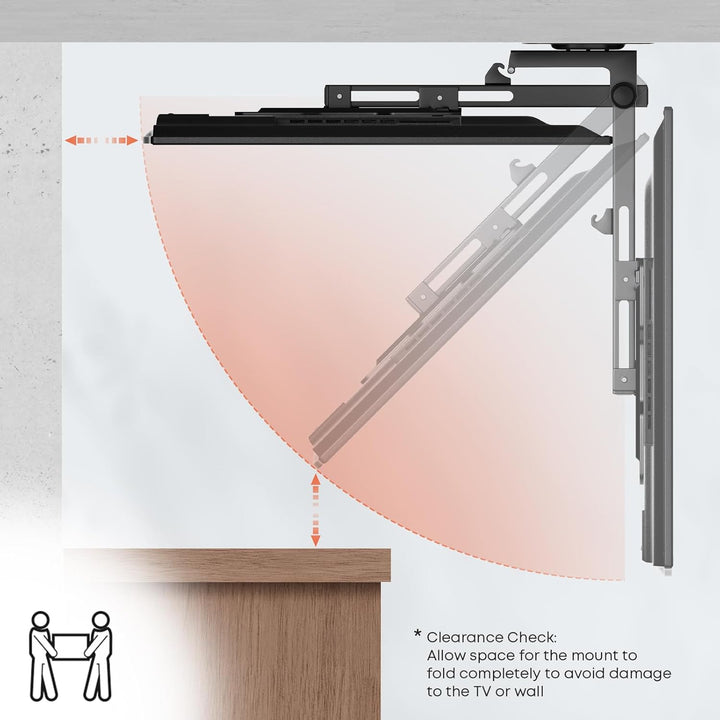 PUTORSEN 23-55 Zoll TV Deckenhalterung schwenkbar, Klappbar Höhenverstellbar Deckenhalterung für Fer