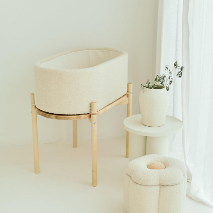 CHILDHOME, 2 in 1 Babywiege, 0-6Monate, Birkenholz und Teddymaterial, Kindertisch, Aktivitätstisch 6