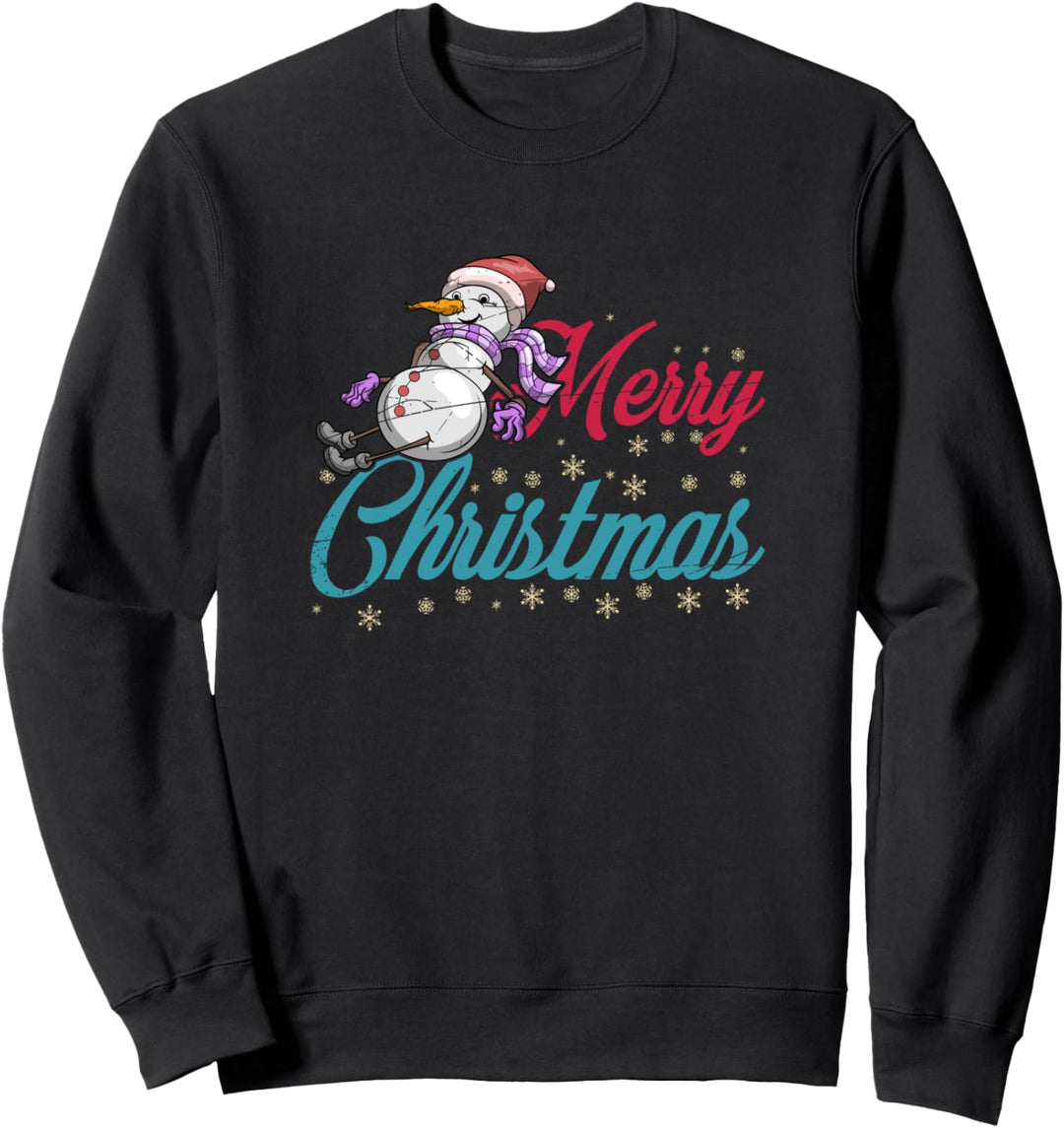 Herren Damen Geschenk zu Weihnachten Schneemann Sweatshirt