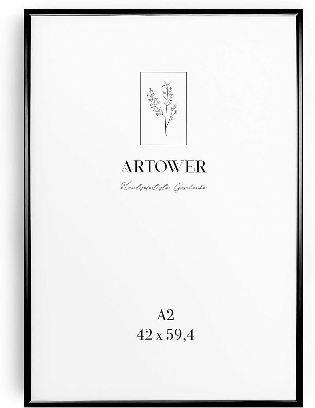 Artower® Bilderrahmen Schwarz Metall Dünner Rahmen für DIN A2 42 x 59,4 cm | Posterrahmen Gross Coll